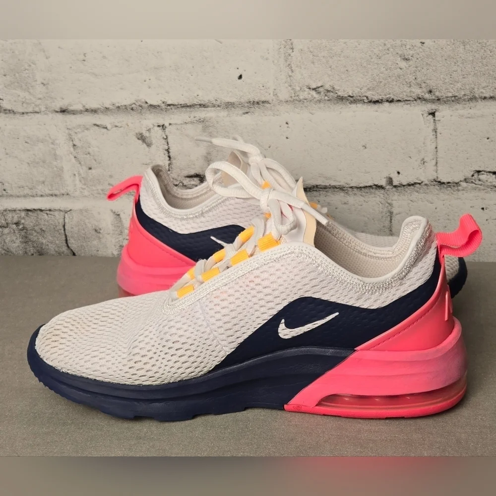 Nike Air Max 270 GS White Yellow Pink Sneakers Women’s 8.5 - Picture 6 of 12
